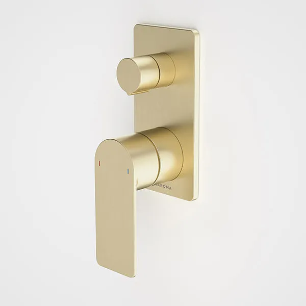 Caroma Urbane II Bath/Shower Mixer with Diverter Rectangle Brushed Brass