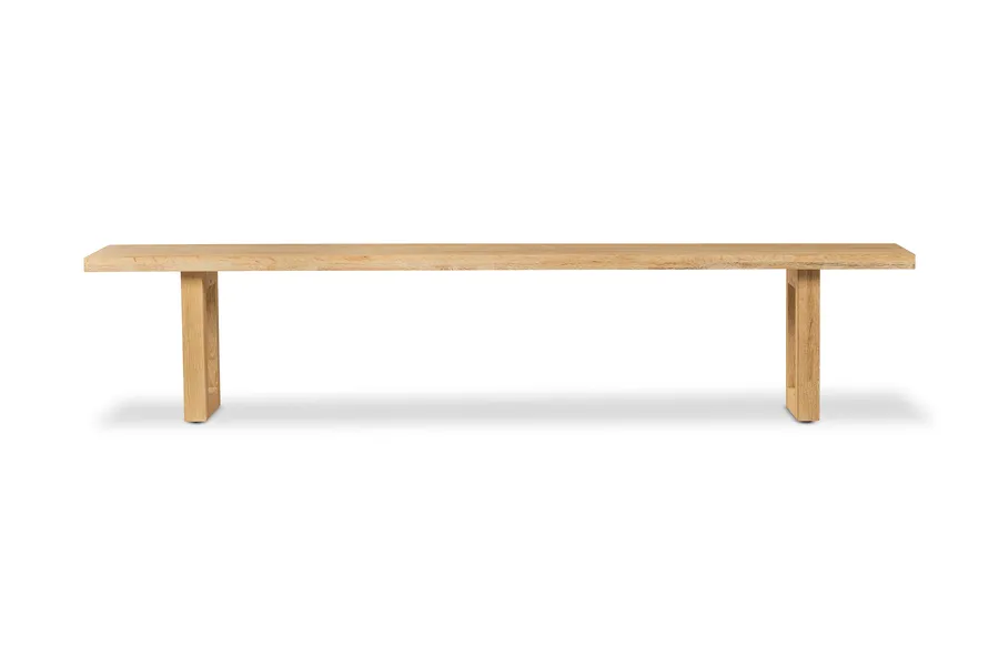Bronte Brushed 220cm Coastal Bench, Solid Oak With Brushed Finish, by Lounge Lovers