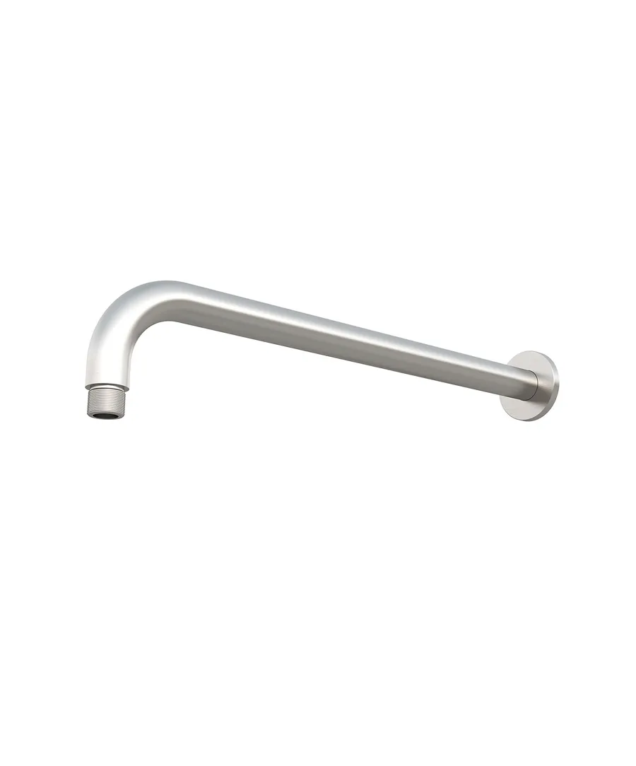 Meir | BRUSHED NICKEL ROUND WALL SHOWER CURVED ARM 400MM