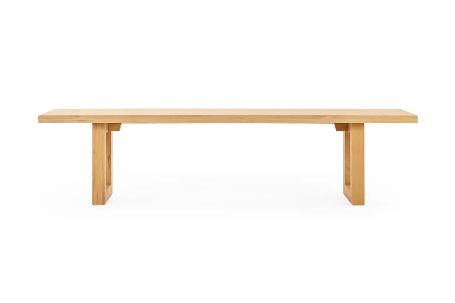 Bronte 220cm Timber Coastal Dining Bench, Solid Oak, by Lounge Lovers