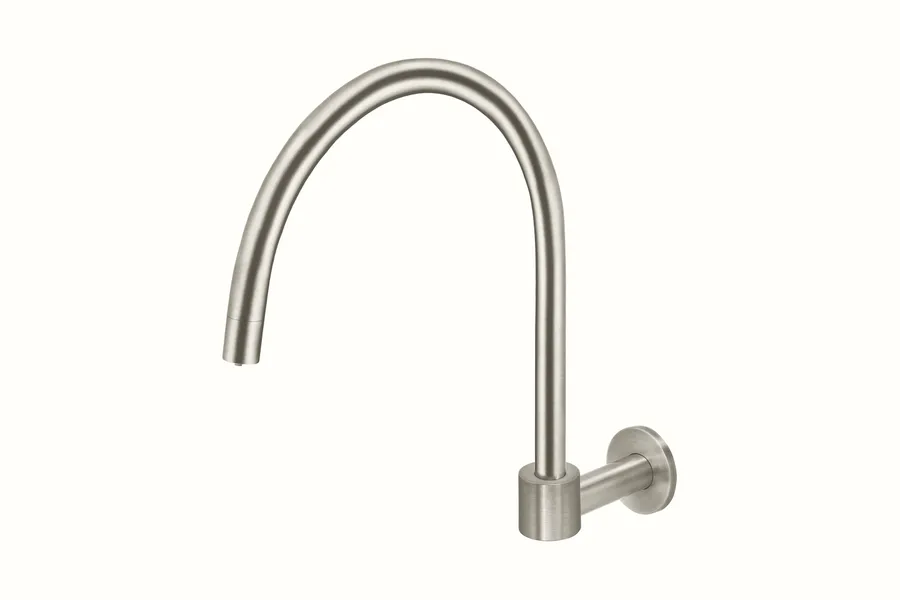 Meir | BRUSHED NICKEL ROUND HIGH-RISE SWIVEL WALL SPOUT