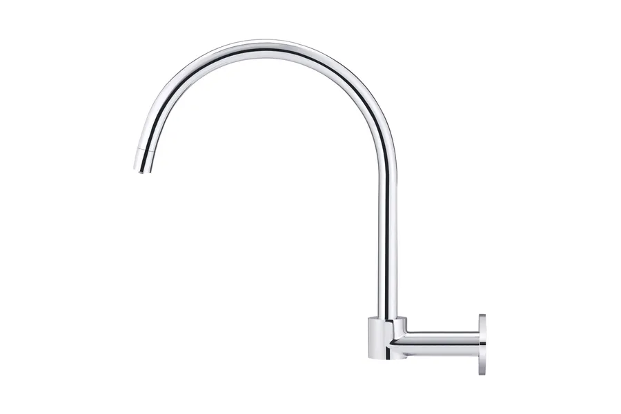Meir | POLISHED CHROME ROUND HIGH-RISE SWIVEL WALL SPOUT