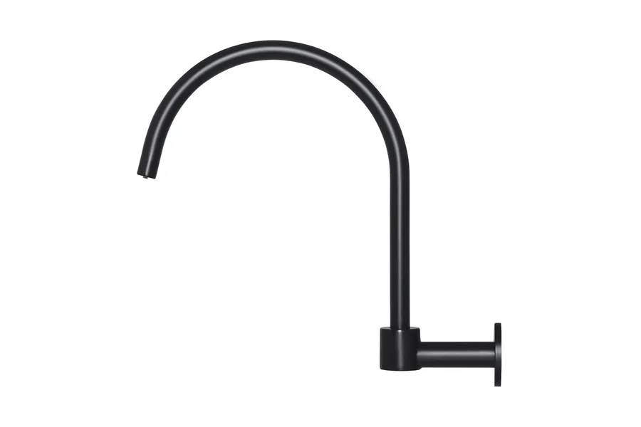 Meir | MATTE BLACK ROUND HIGH-RISE SWIVEL WALL SPOUT