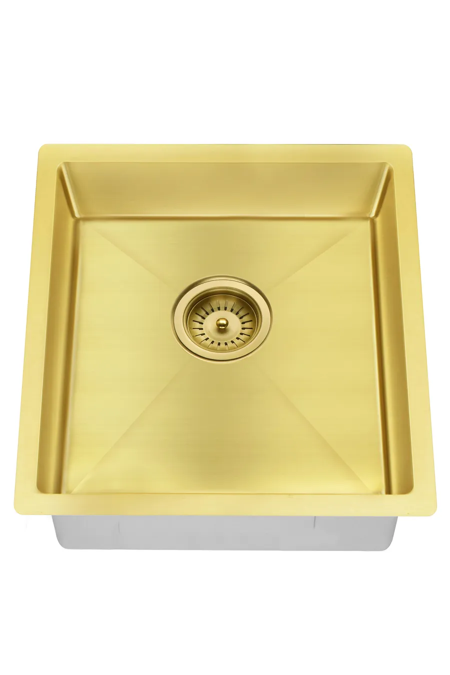 Meir | Lavello BRUSHED BRONZE GOLD KITCHEN SINK - SINGLE BOWL 450 X 450