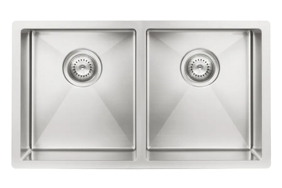 Meir | Lavello BRUSHED NICKEL KITCHEN SINK - DOUBLE BOWL 760 X 440 - PVD by Meir