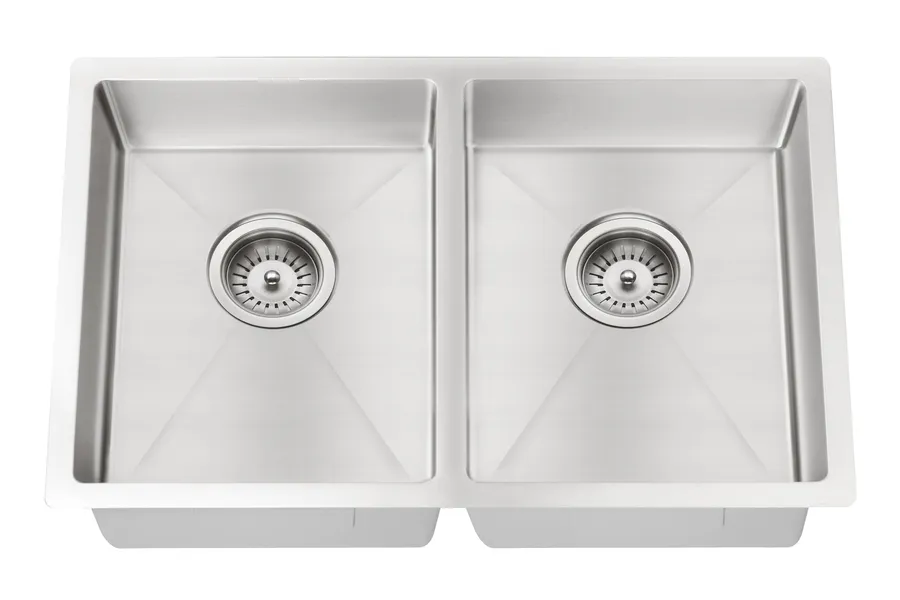 Meir | Lavello BRUSHED NICKEL KITCHEN SINK - DOUBLE BOWL 760 X 440 - PVD by Meir