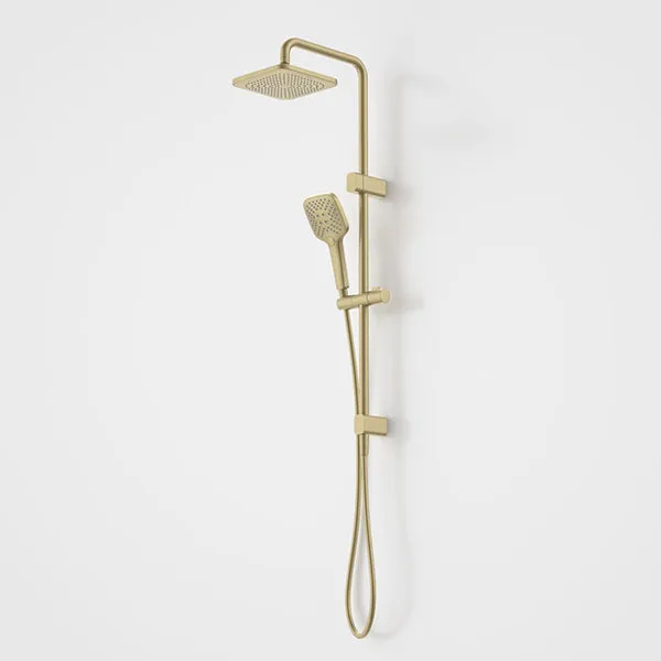 Caroma Luna Multifunction Rail Shower with Overhead Brushed Brass