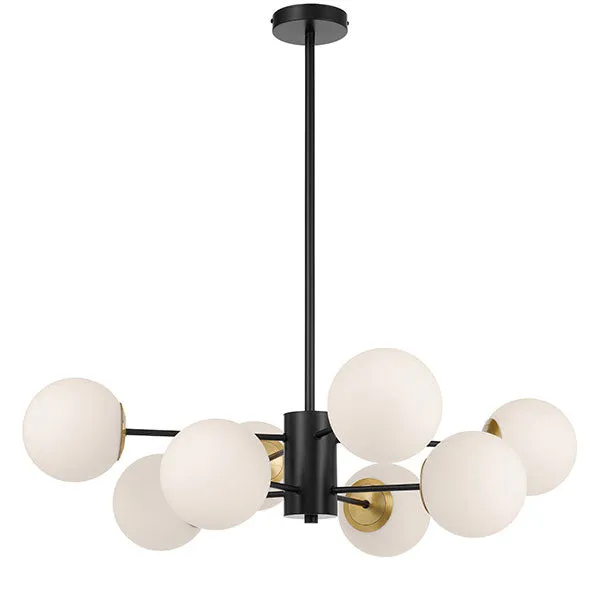 Telbix Marsten E27 8 Light Pendant Black