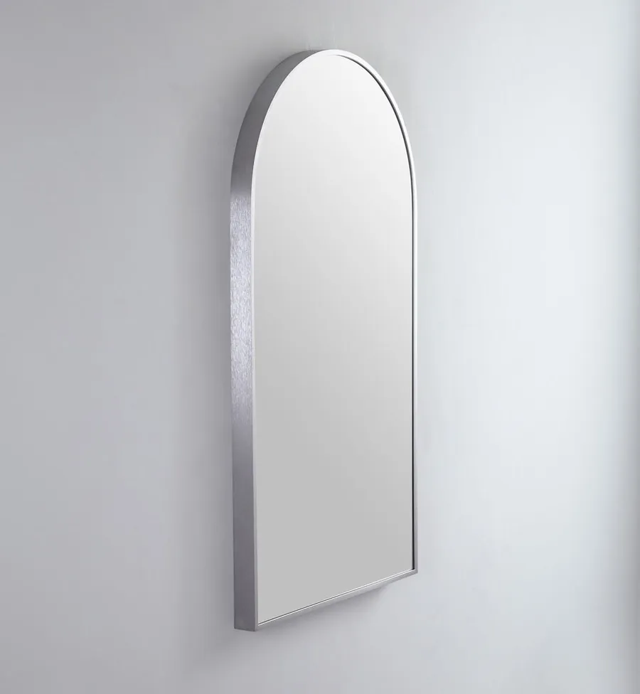 Modern Arch Metal Frame Bathroom Mirror - 7 colour options - 91 x 51cm Gun Metal