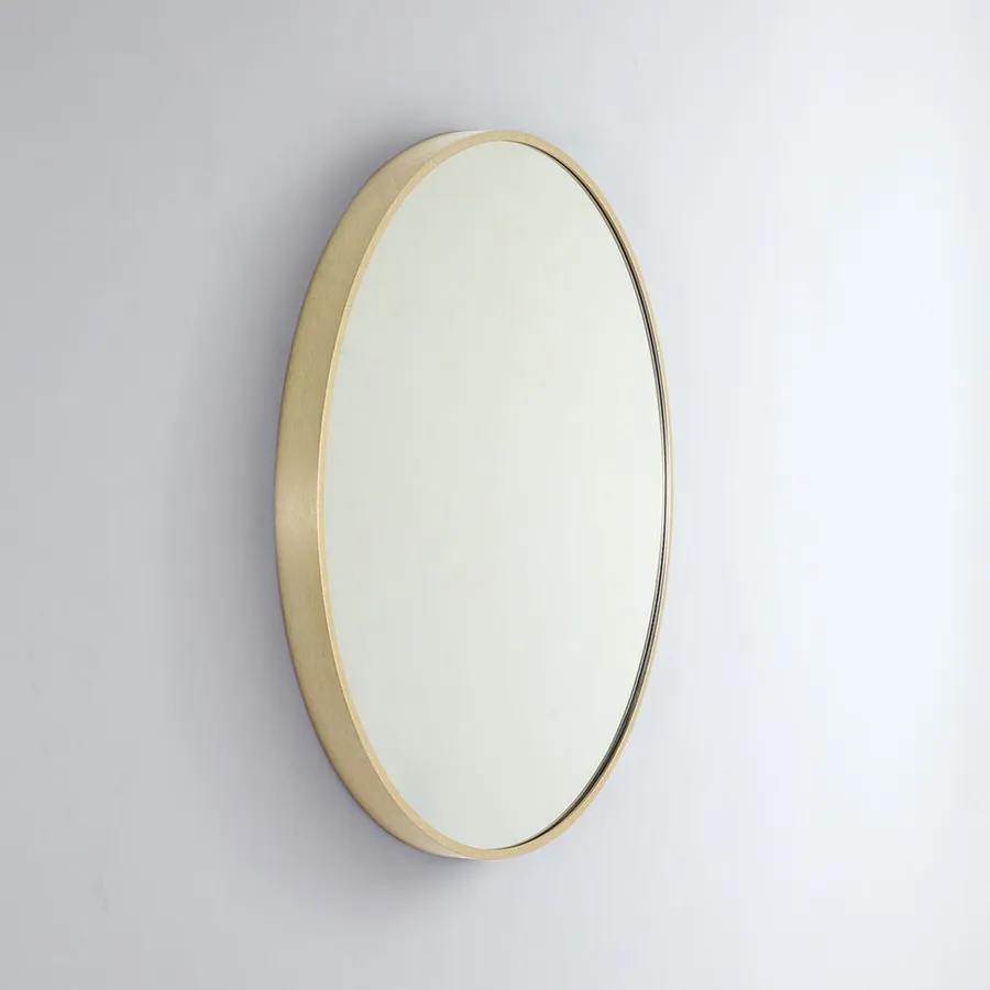 Modern Round Coloured Frame Bathroom Mirror - 7 colour options - 81cm Baltic Brass