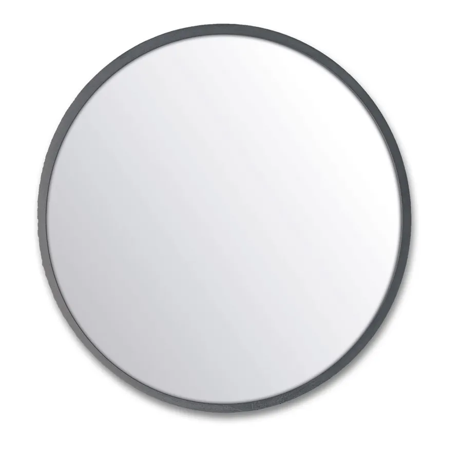 Modern Moon Concrete Frame Bathroom Mirror - 6 colour options - 86cm Coal