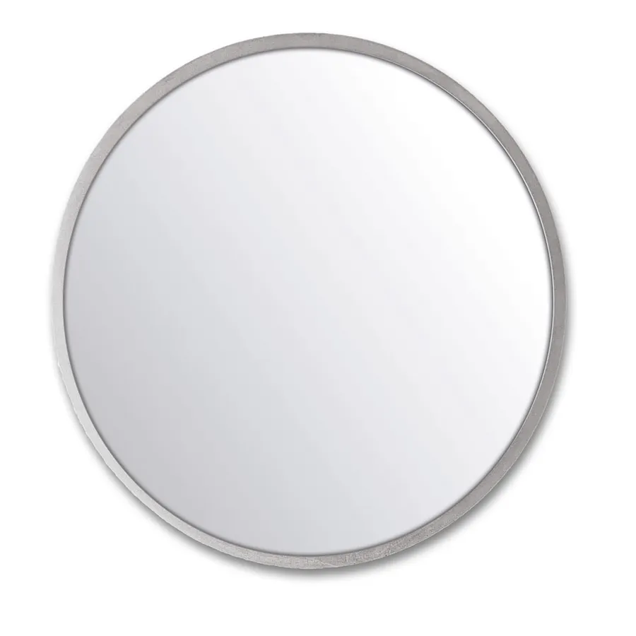 Modern Moon Concrete Frame Bathroom Mirror - 6 colour options - 66cm Nickel