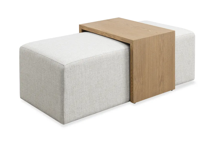 Noel Modern Ottoman, Beige, by Lounge Lovers
