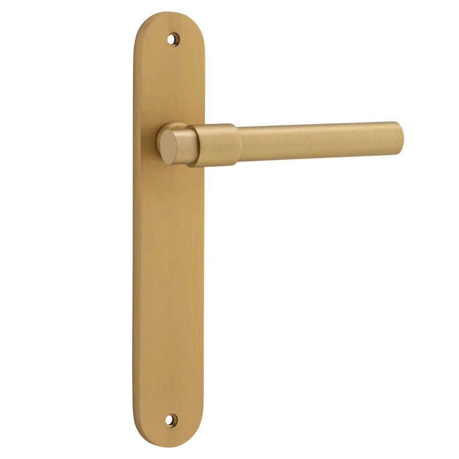 Helsinki Lever with oval  Brushed brass With Backplate