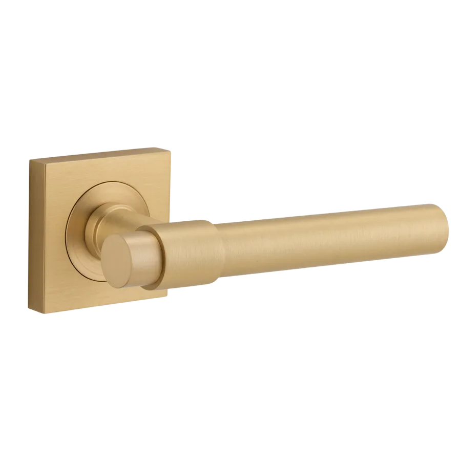 Helsinki Lever with Square Rose Brushed Brass