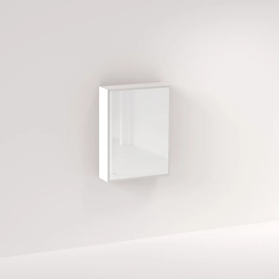 Myra 1-Door Mirror Cabinet 600mm - Matte White 2PAC