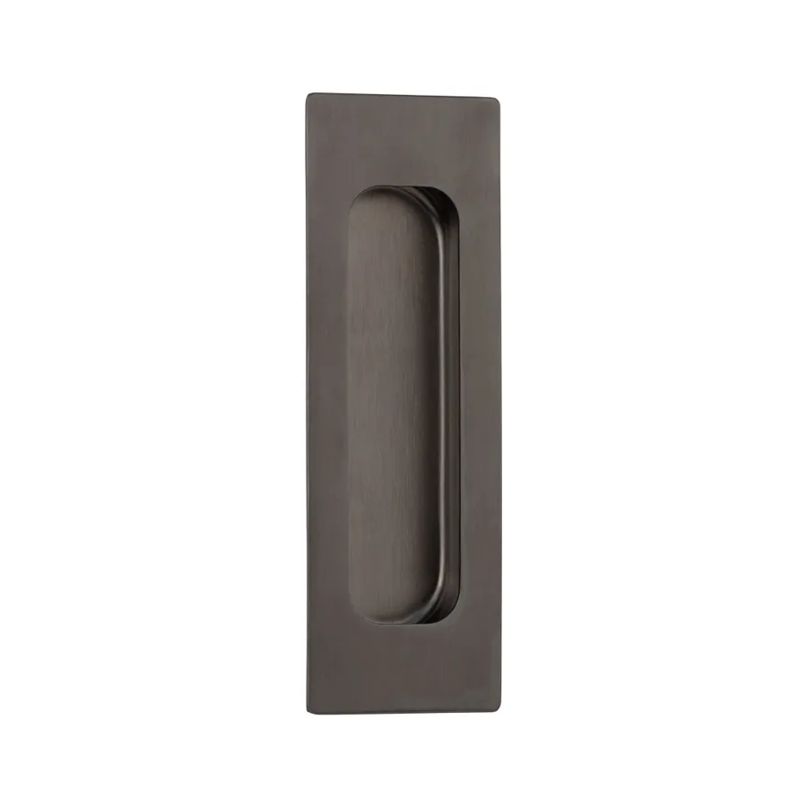 Atley Rectangular Flush Pull - Brushed Gunmetal
