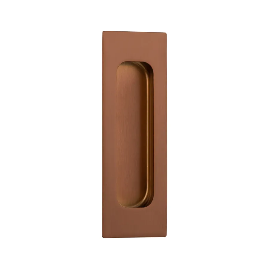 Atley Rectangular Flush Pull - Brushed Copper