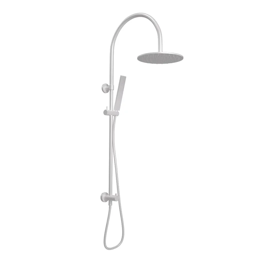 Elysian Gooseneck Shower Rail Set - White