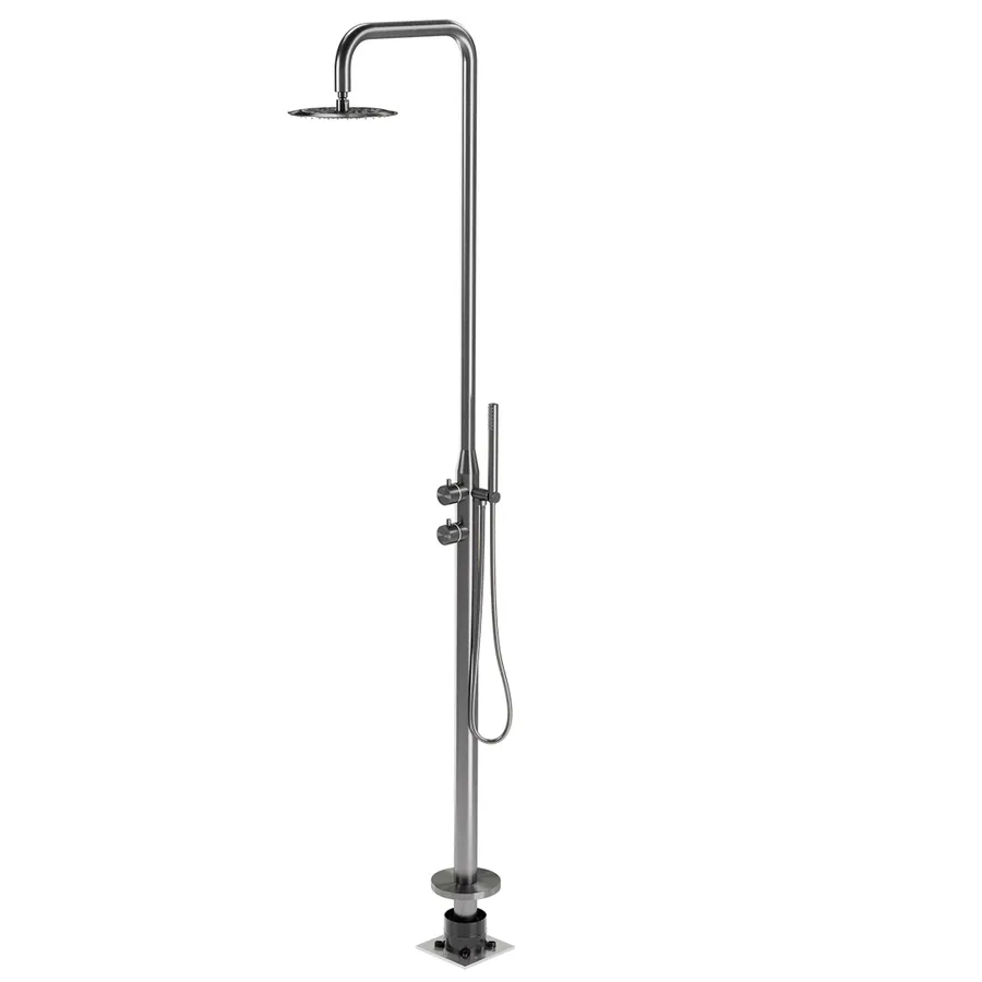 Sola Outdoor Shower Set - Brushed Gunmetal