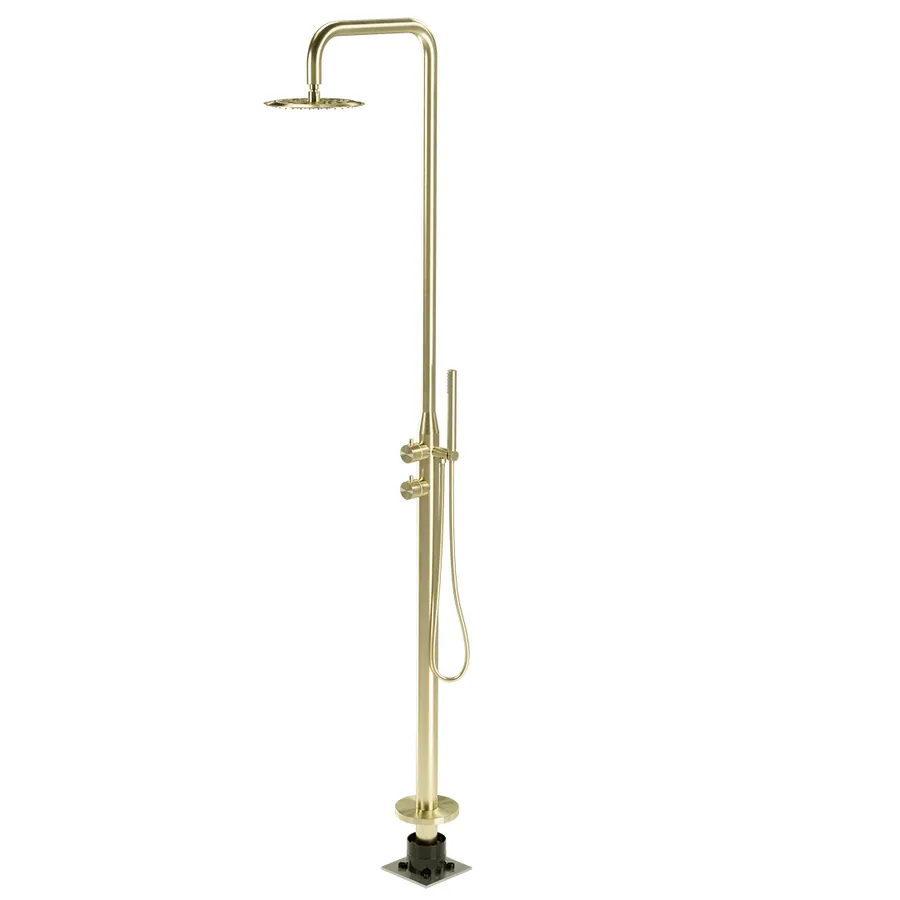 Sola Outdoor Shower Set - Brushed Brass