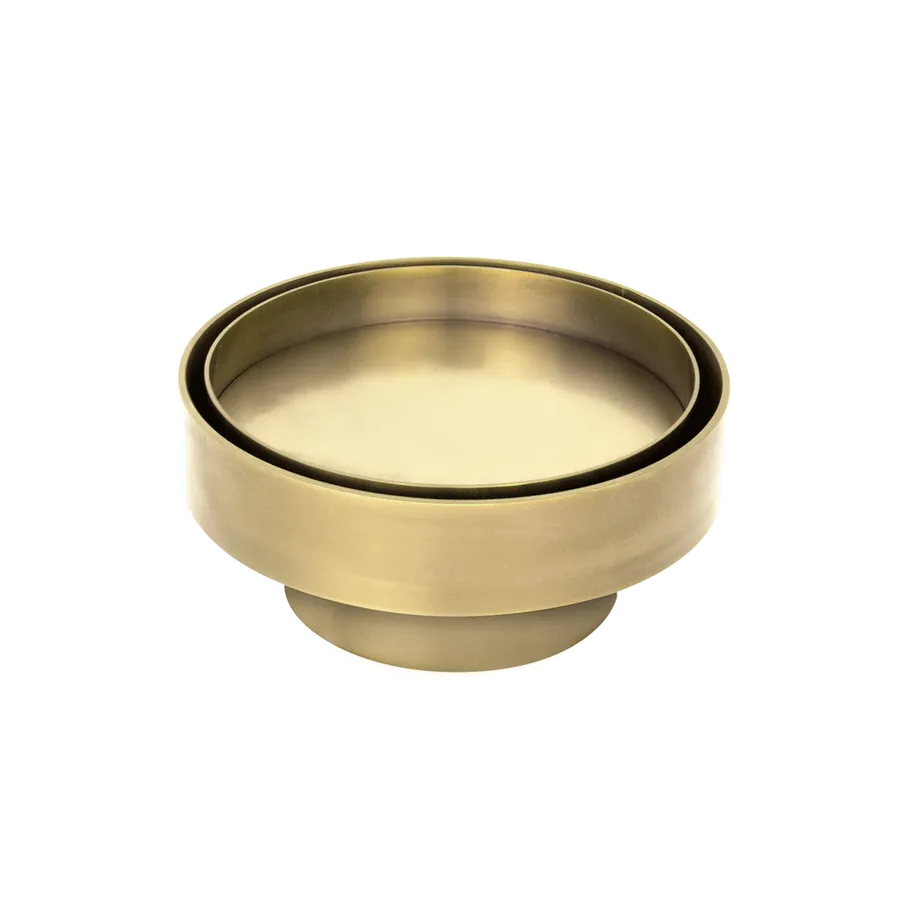 Pixi Round Tile Insert Floor Waste - Brushed Brass