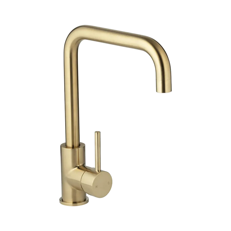Eden Square Kitchen Mixer - Brushed Brass