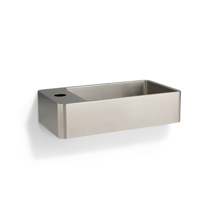 Silo Wall-Mounted Basin - Stainless Steel