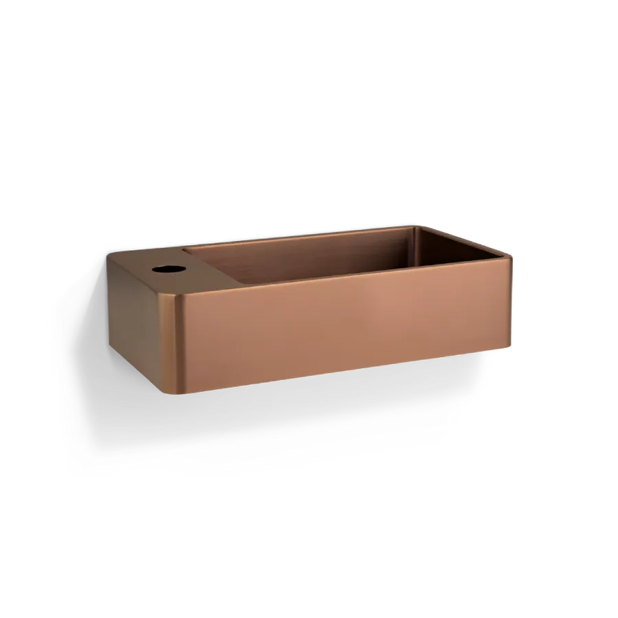 Silo Wall-Mounted Basin - Brushed Copper