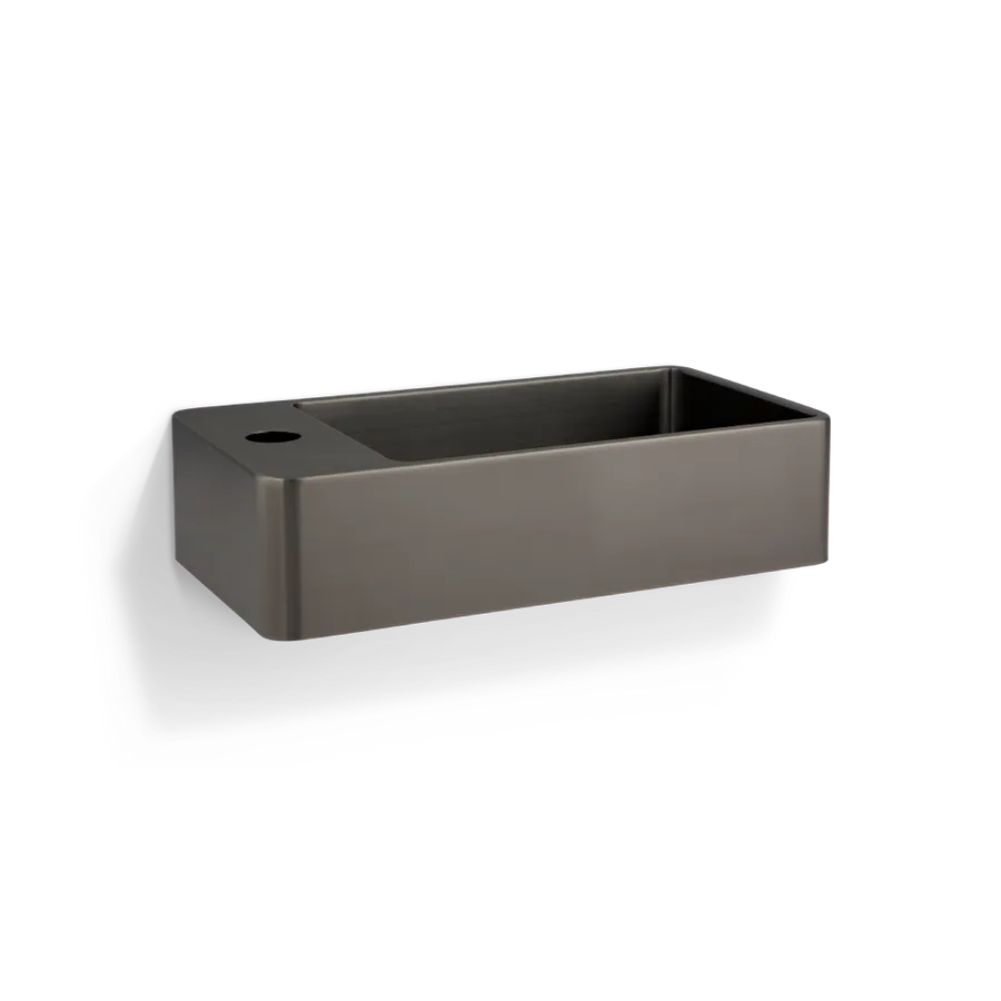 Silo Wall-Mounted Basin - Brushed Gunmetal