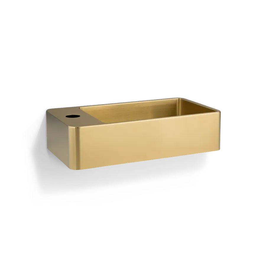 Silo Wall-Mounted Basin - Brushed Brass