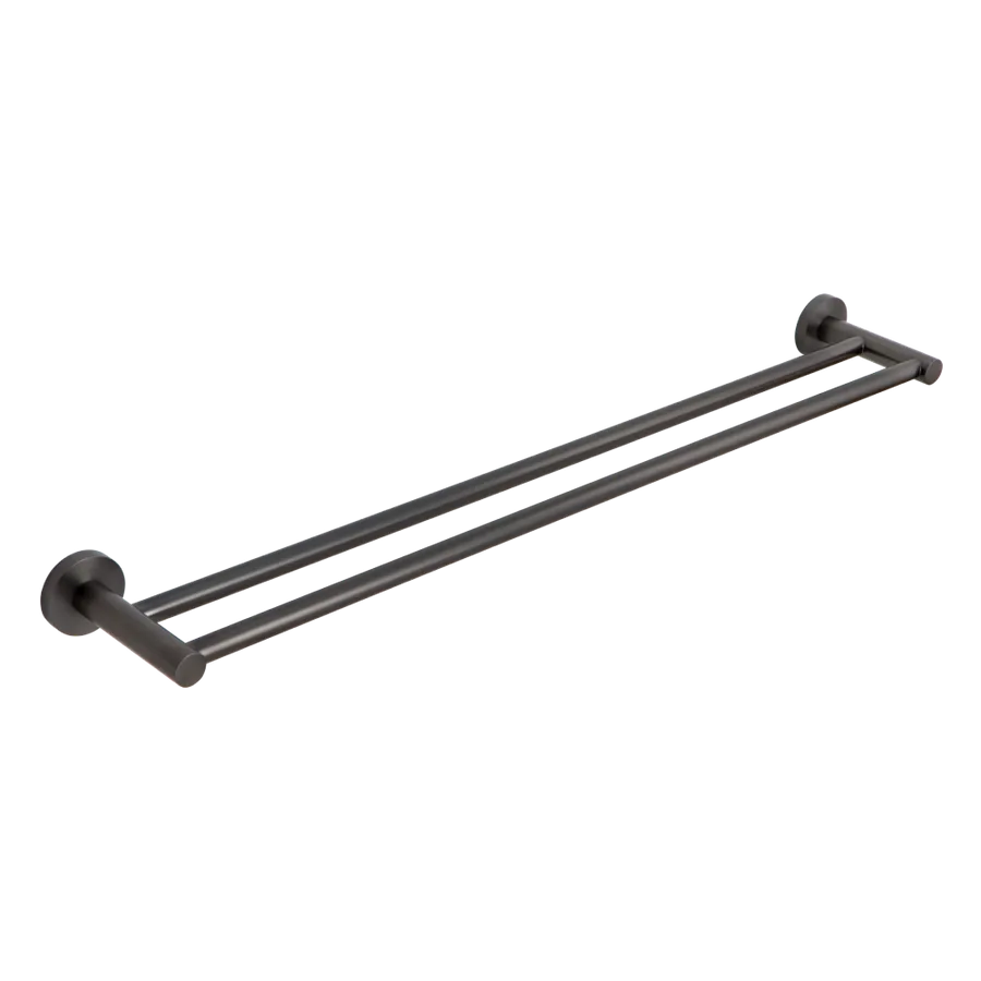 Elysian Double Towel Rail - Brushed Gunmetal