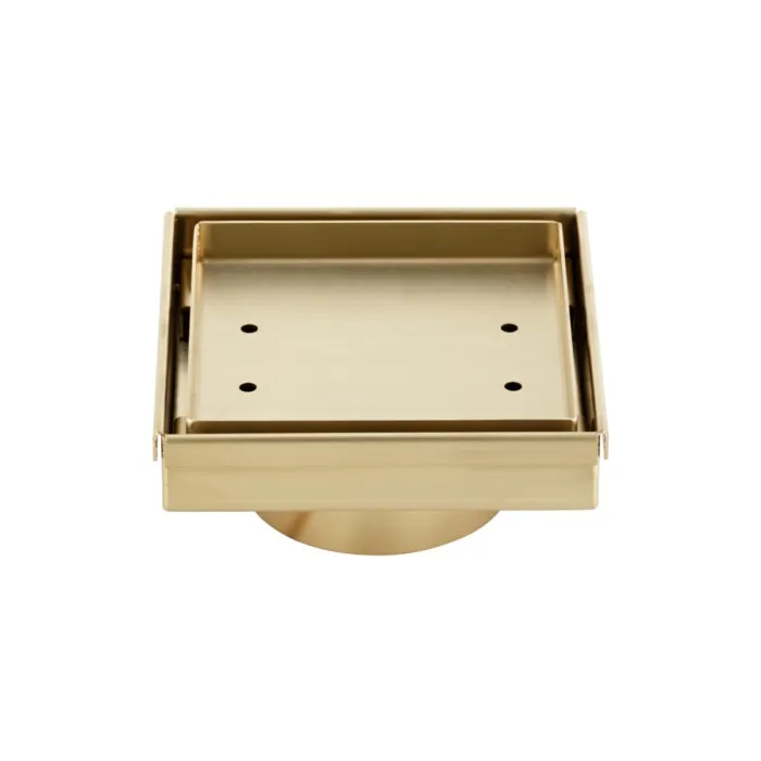 Pixi Tile Insert Floor Waste 125mm - Brushed Brass