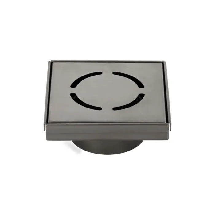 Harper Square Floor Waste - Brushed Gunmetal