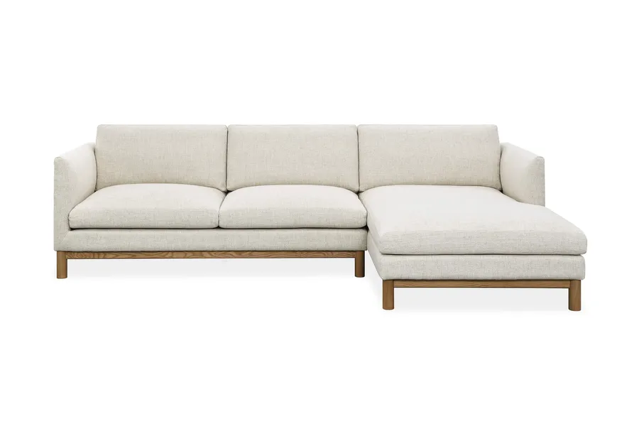 Stella Modern Right-Hand Chaise Sofa, Beige, by Lounge Lovers