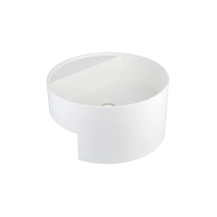 Vaya Semi-Recessed Basin - Round - Matte White