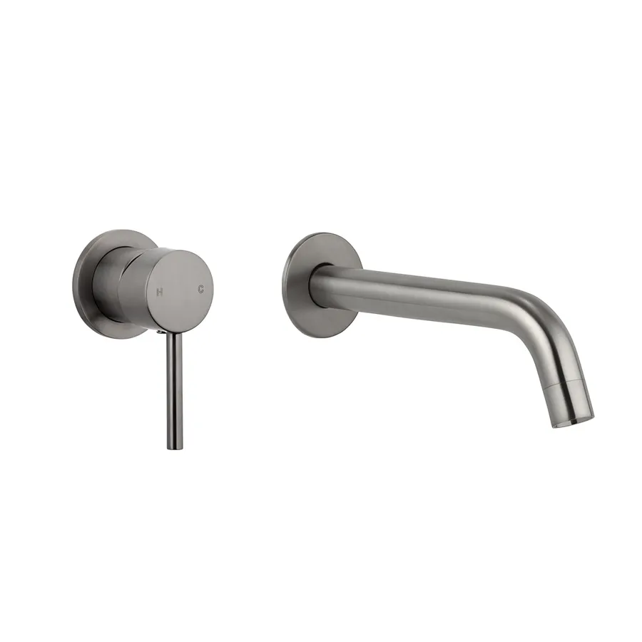 Elysian Minimal Mixer & Spout Set - Brushed Gunmetal