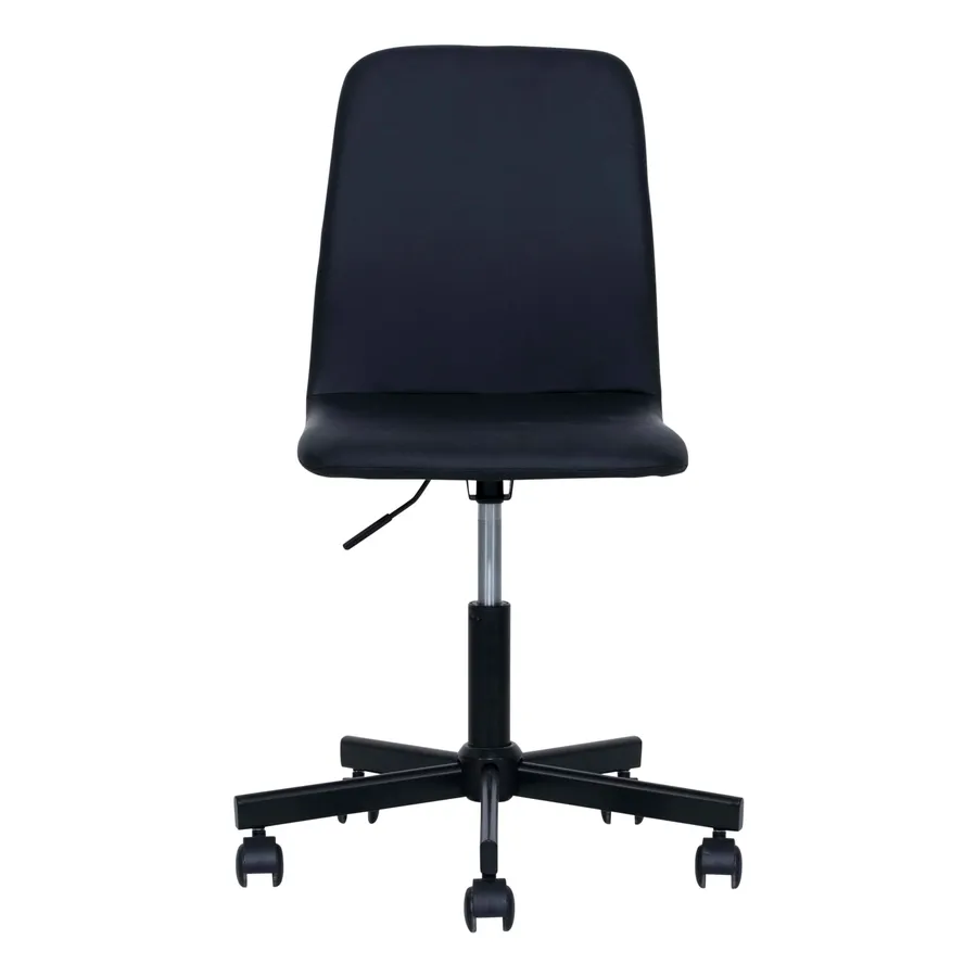 Amanda Desk Chair in Black PU / Black Rollers