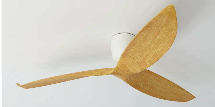 Aeratron AE3+ 3 Blade 60" DC Ceiling Fan With Remote White With Light Woodgrain Blades