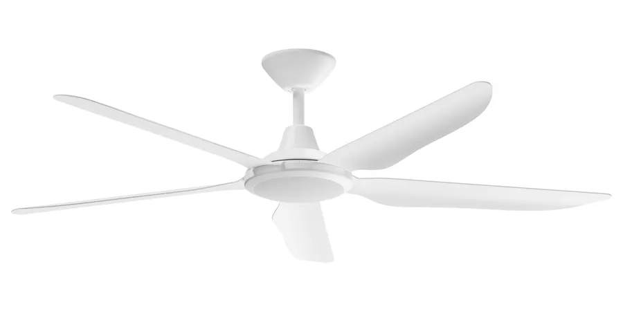 Calibo Storm 56" (1430mm) 5 Blade 18W Tricolour LED Light Indoor/Outdoor DC Ceiling Fan & Remote White