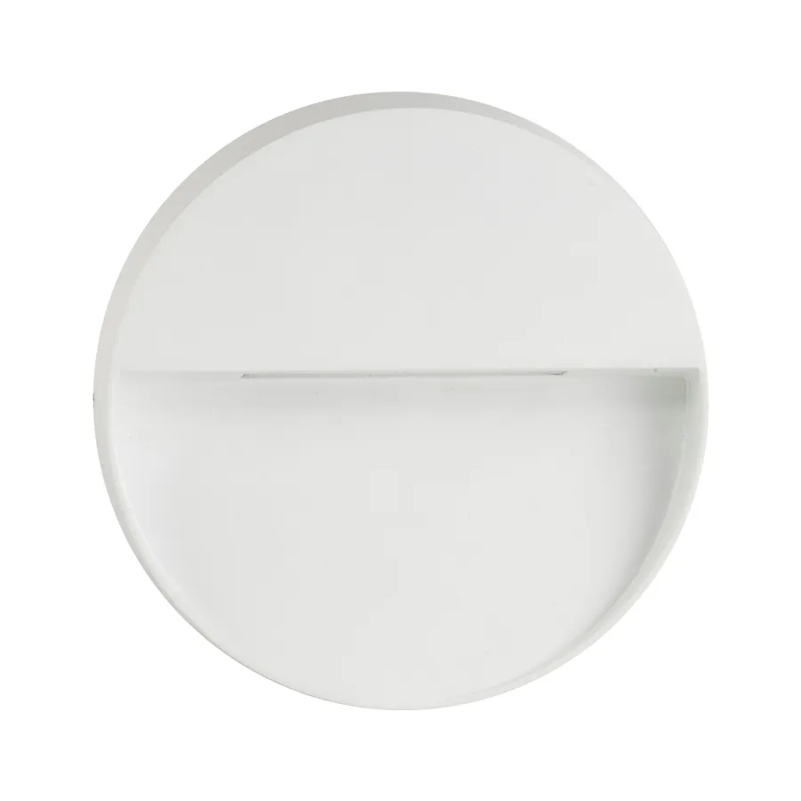 Round Matte White Virsma IP54 Surface Mounted 4W LED Step Light Tri Colour