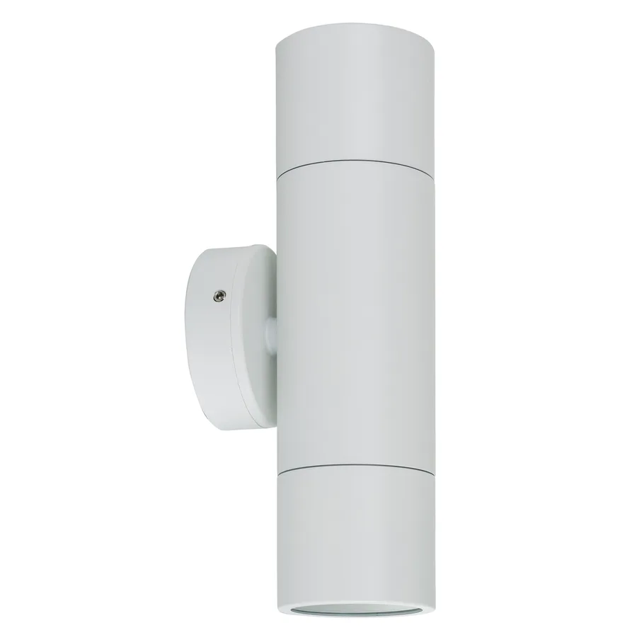 White Tivah Exterior Up/Down Pillar LED Light 240V GU10 2 x 5W Tri Colour