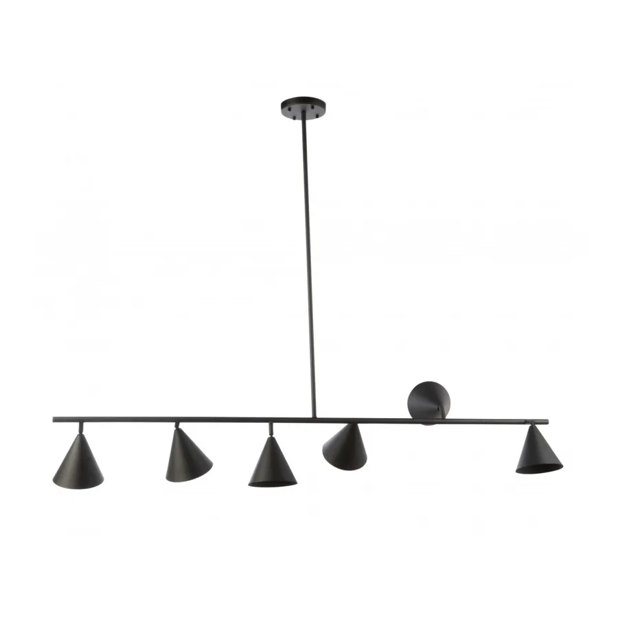 Fiorentino Capucio 6 Light Adjustable Bar Pendant Light (E27) Black
