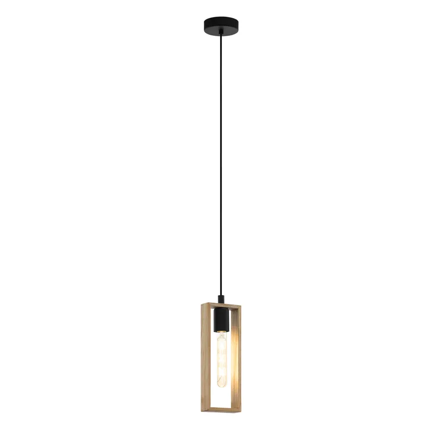 Eglo Littleton Brown and Black Pendant Light (E27) 1 Light