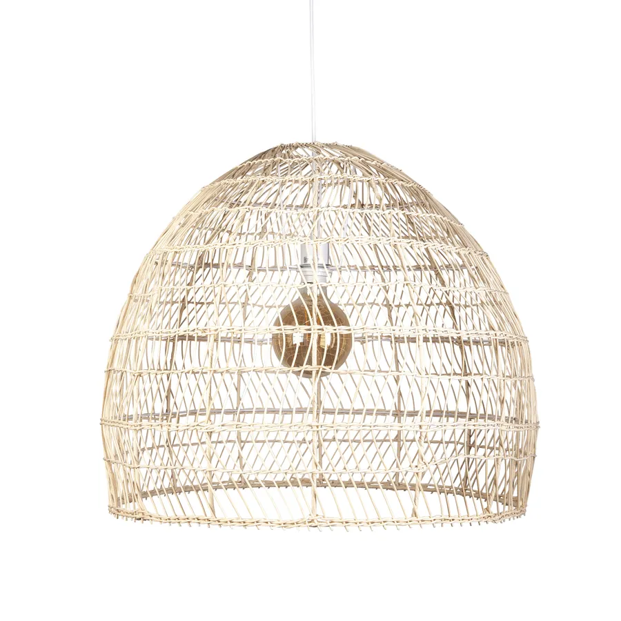 Fiorentino Bangkok Dome Rattan Pendant Light Edison Screw (E27) Natural