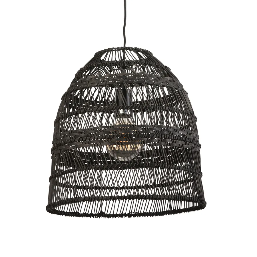 Fiorentino Lobok Rattan Pendant Light Edison Screw (E27) Black