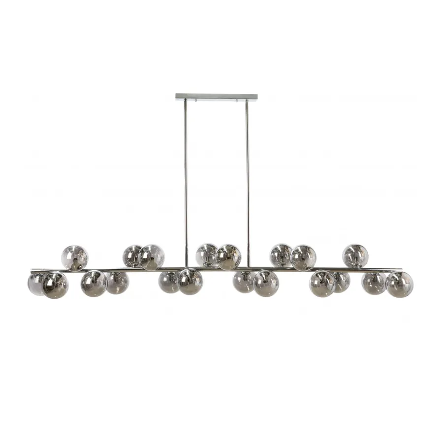 Fiorentino Pasadena 20 Light Aluminium and Glass Bar Pendant Light (G9) Chrome