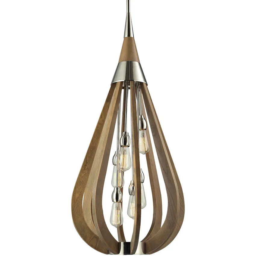CLA Bonito Modern Timber Tear drop Pendant Light Large
