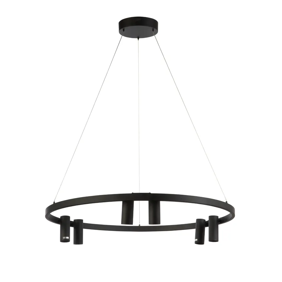 Fiorentino Black Mentera Round LED Pendant Light 6 Light