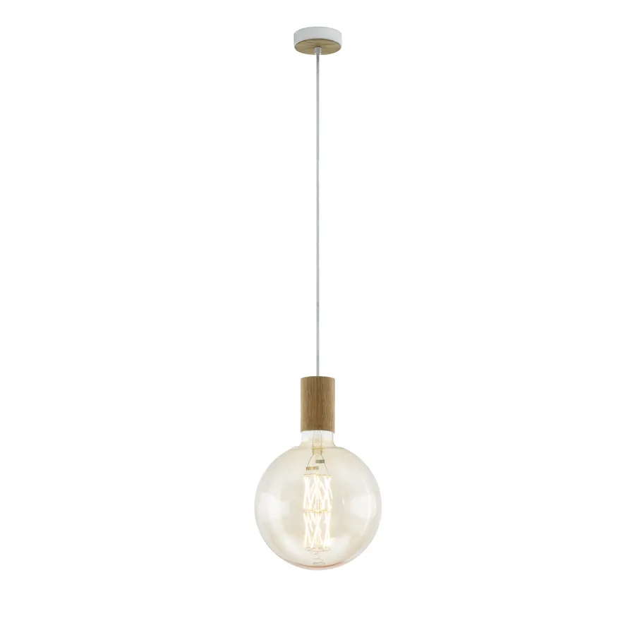 Eglo Tavistock 1 Light Pendant Light Edison Screw (E27) Oak